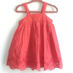 Baby Gap Girls’ Coral Dress with Embroidery 6-12m